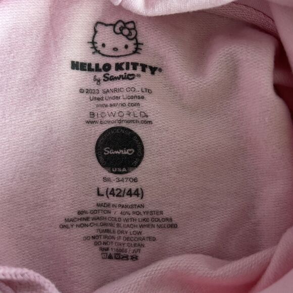 Hello Kitty Hoodie Womens Large Rainbow Graphic Pullover Sweatshirt Sanrio Cat - Picture 7 of 14